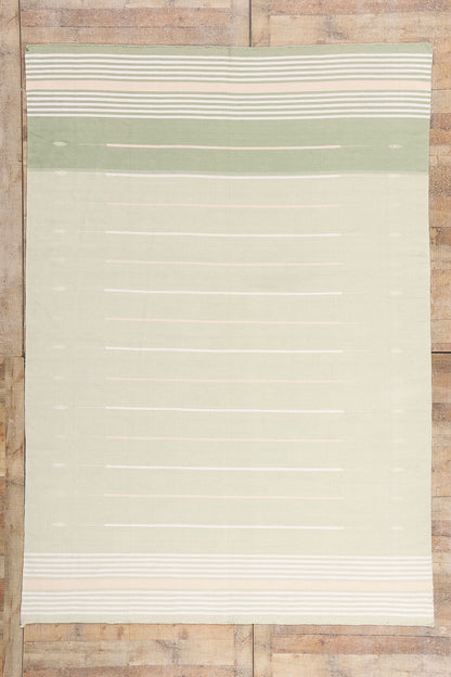 7 x 10 - Green Vintage Dhurrie Rug - 79595