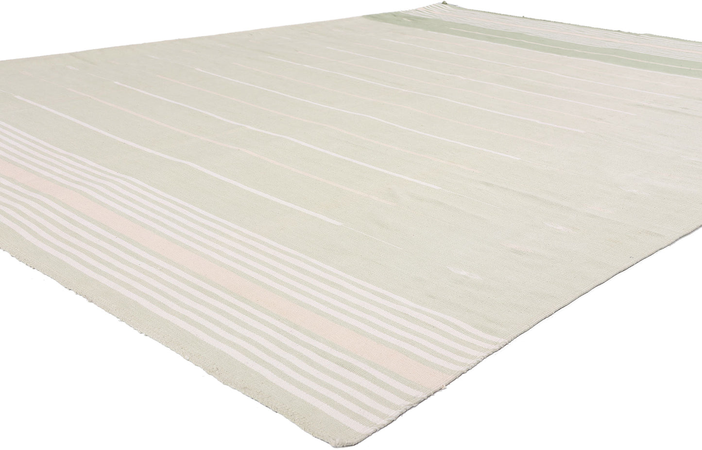 7 x 10 - Green Vintage Dhurrie Rug - 79595
