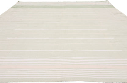 7 x 10 - Green Vintage Dhurrie Rug - 79595