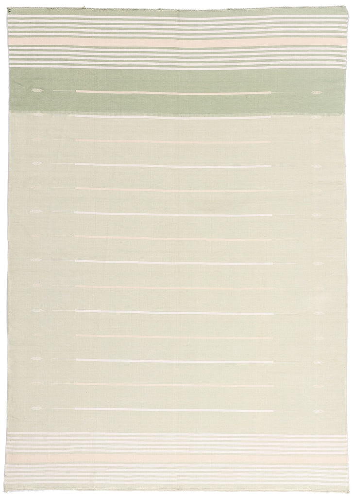 7 x 10 - Green Vintage Dhurrie Rug - 79595