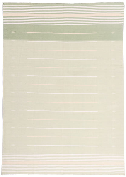 7 x 10 - Green Vintage Dhurrie Rug - 79595