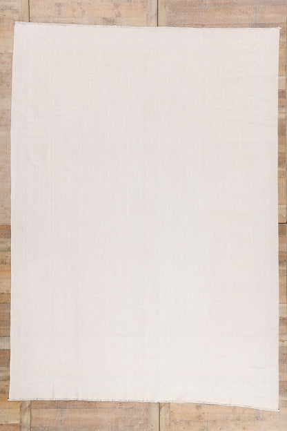 8 x 12 - White Vintage Dhurrie Rug - 79597