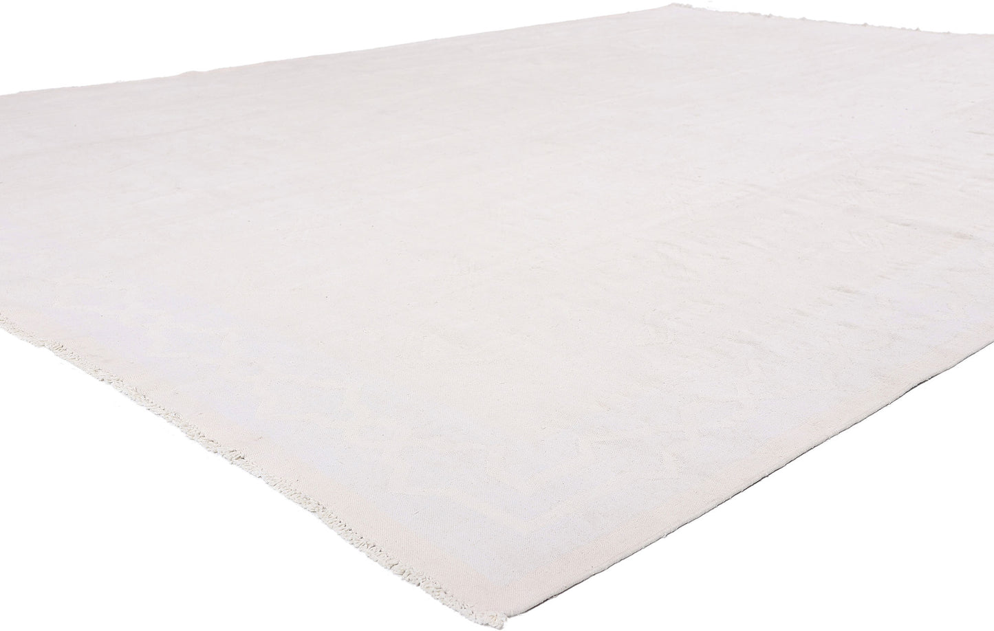 8 x 12 - White Vintage Dhurrie Rug - 79597