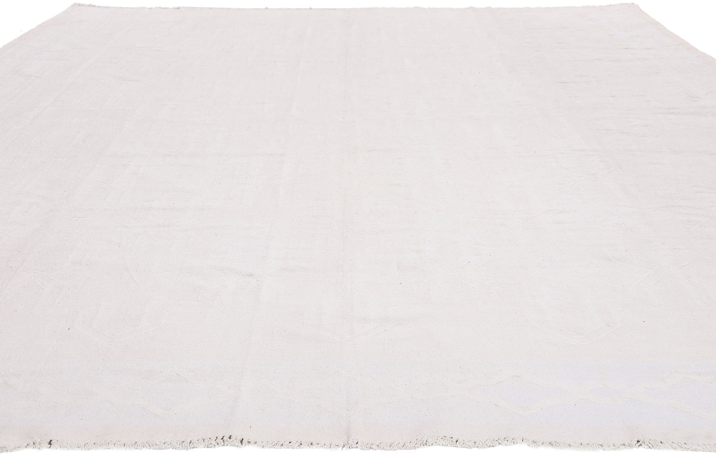 8 x 12 - White Vintage Dhurrie Rug - 79597