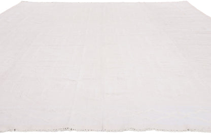 8 x 12 - White Vintage Dhurrie Rug - 79597