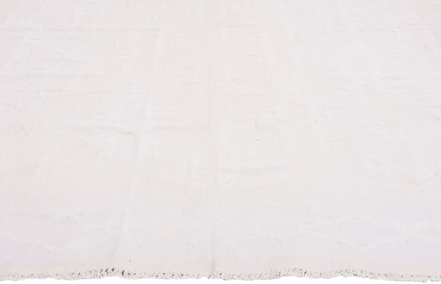 8 x 12 - White Vintage Dhurrie Rug - 79597