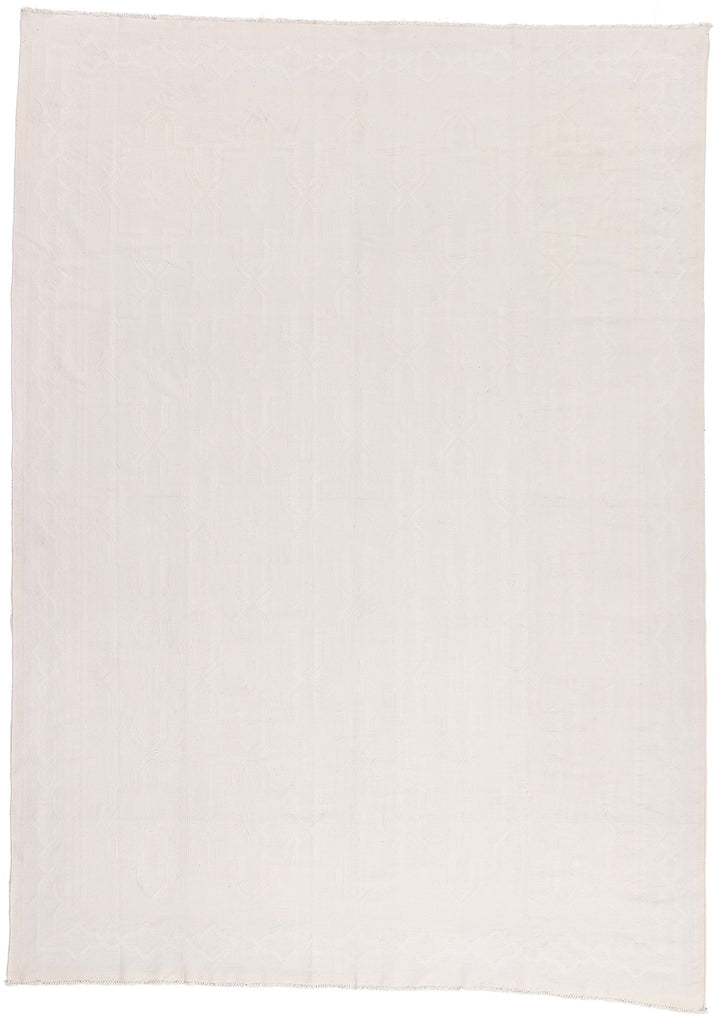 8 x 12 - White Vintage Dhurrie Rug - 79597