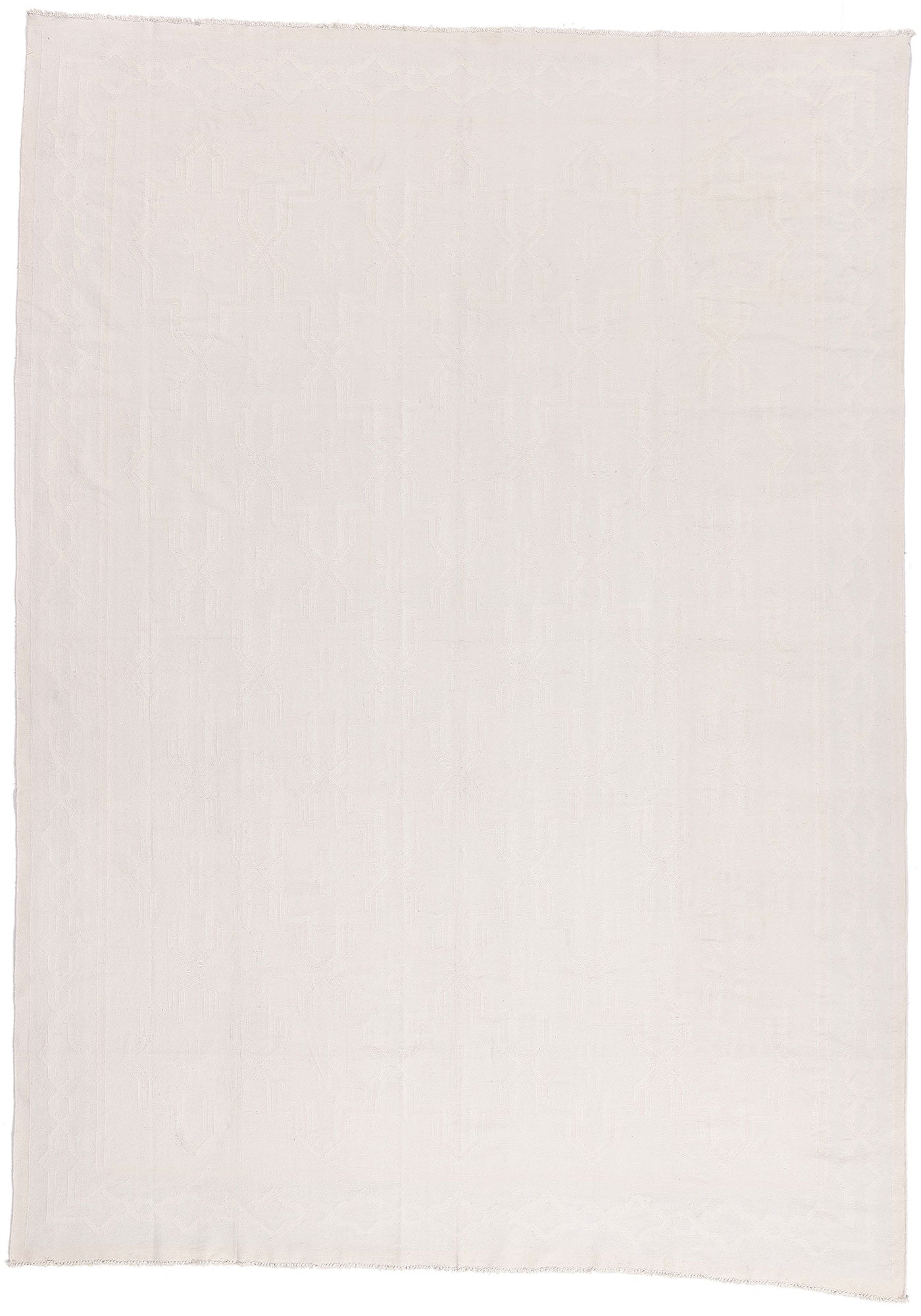 8 x 12 - White Vintage Dhurrie Rug - 79597