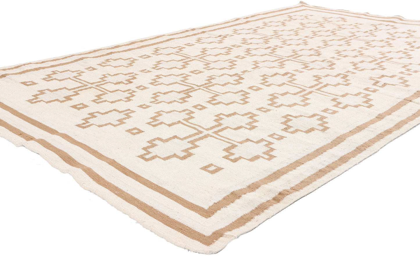 5 x 8 - Ivory Vintage Dhurrie Rug - 79598