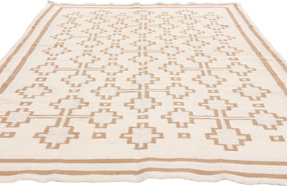 5 x 8 - Ivory Vintage Dhurrie Rug - 79598