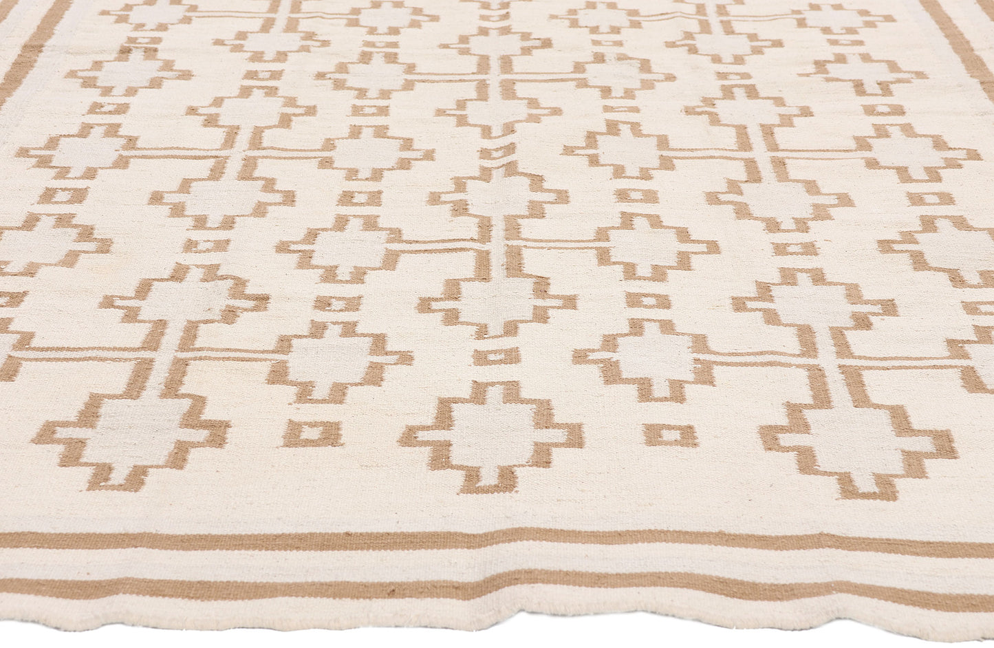 5 x 8 - Ivory Vintage Dhurrie Rug - 79598