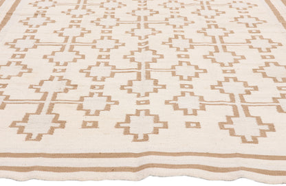 5 x 8 - Ivory Vintage Dhurrie Rug - 79598