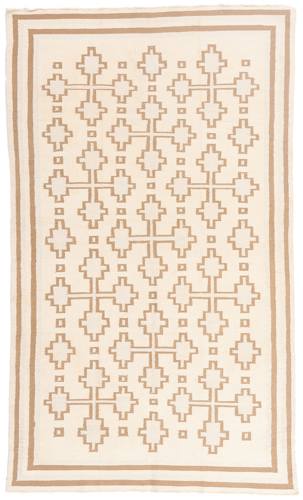 5 x 8 - Ivory Vintage Dhurrie Rug - 79598