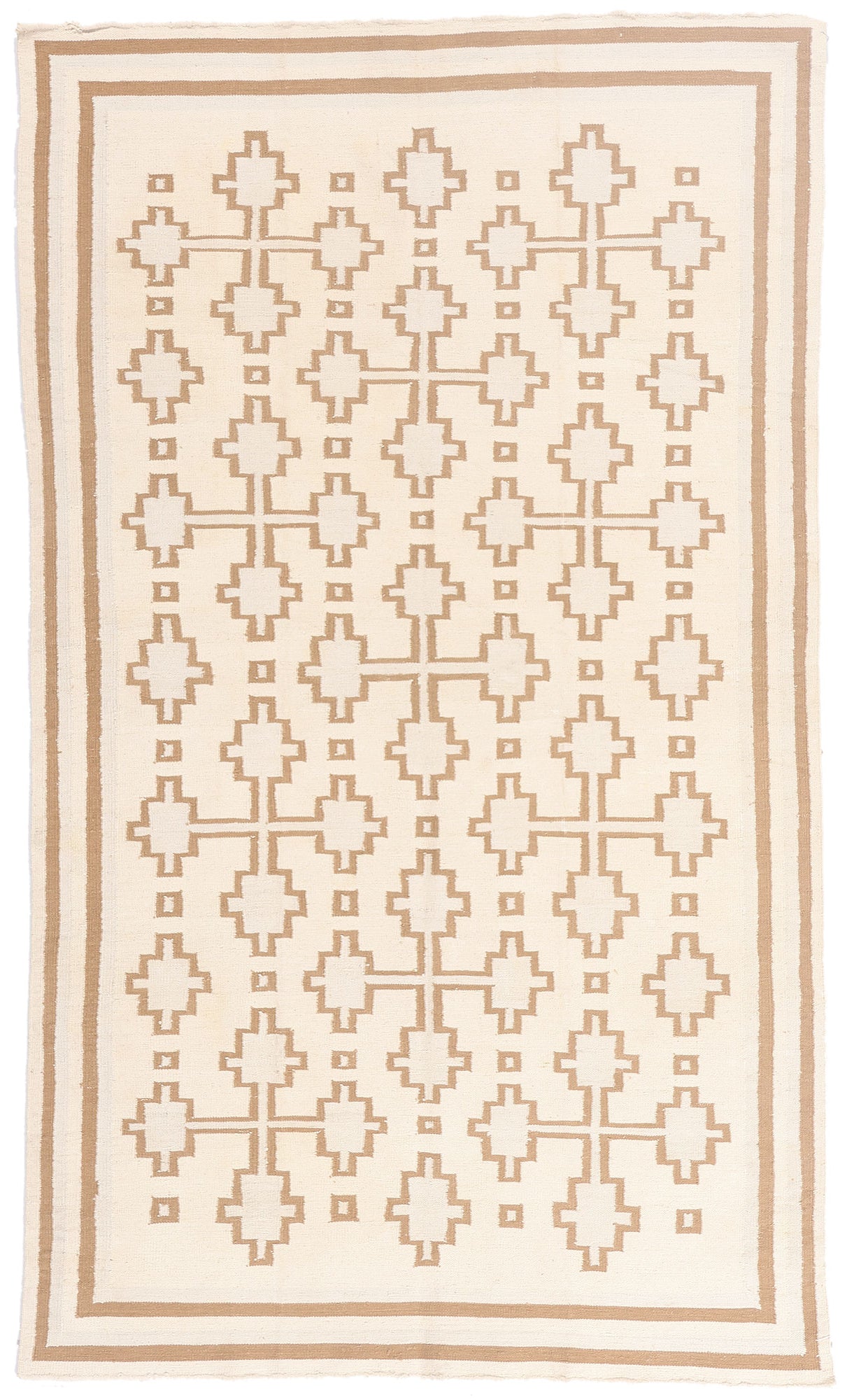 5 x 8 - Ivory Vintage Dhurrie Rug - 79598