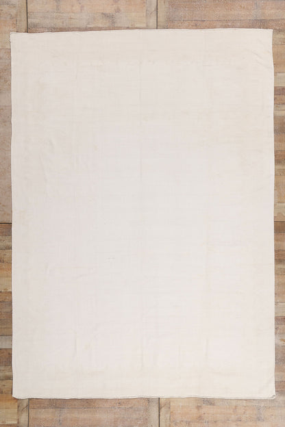 8 x 11 - White Vintage Dhurrie Rug - 79599