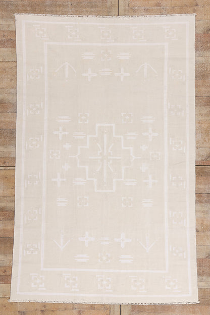 6 x 9 - Beige Vintage Dhurrie Rug - 79600