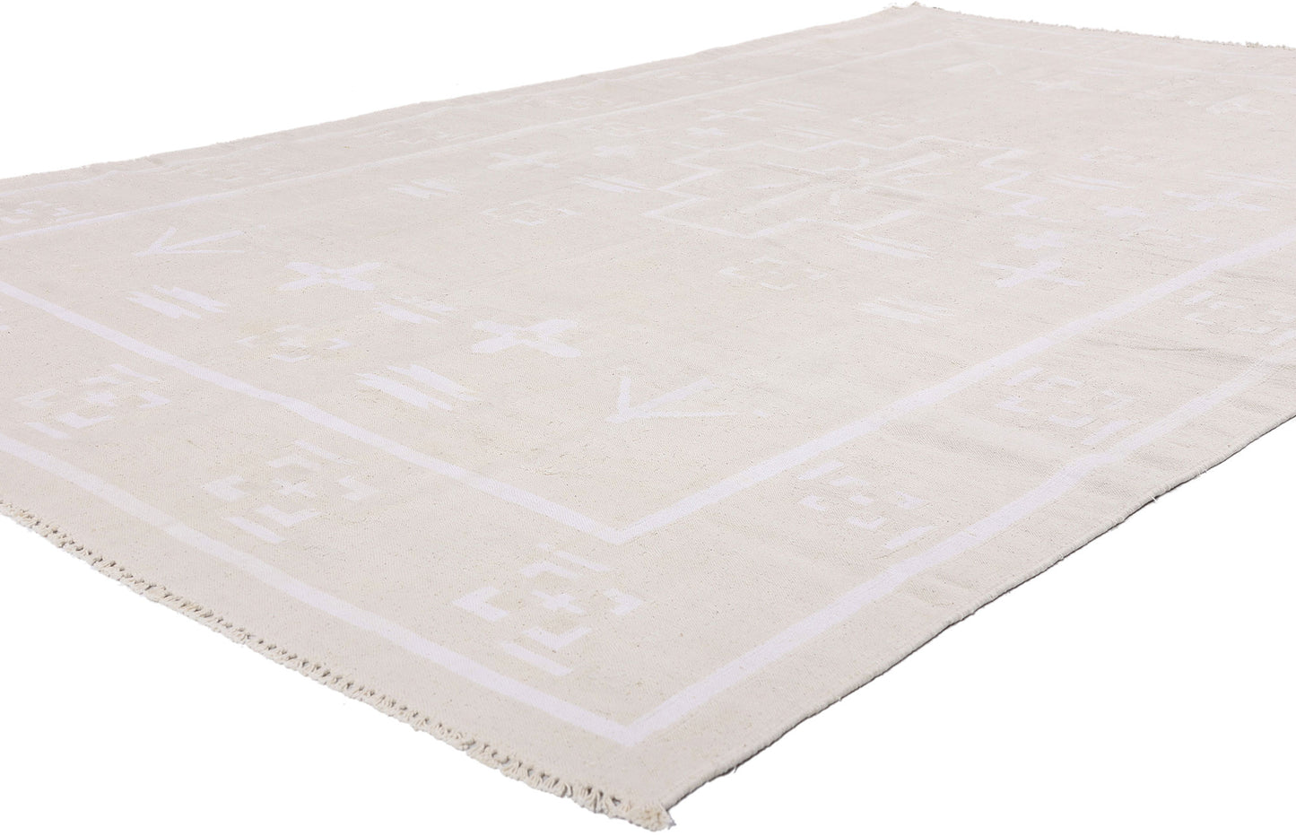6 x 9 - Beige Vintage Dhurrie Rug - 79600