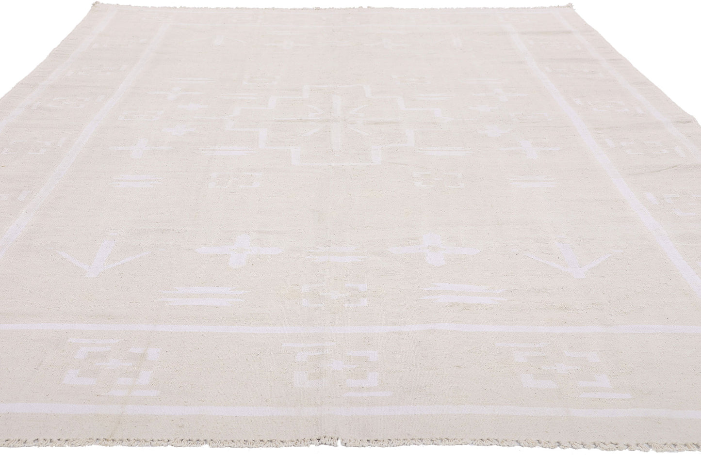 6 x 9 - Beige Vintage Dhurrie Rug - 79600