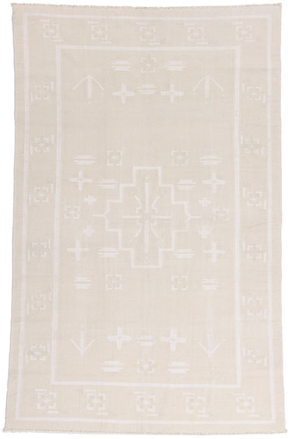 6 x 9 - Beige Vintage Dhurrie Rug - 79600