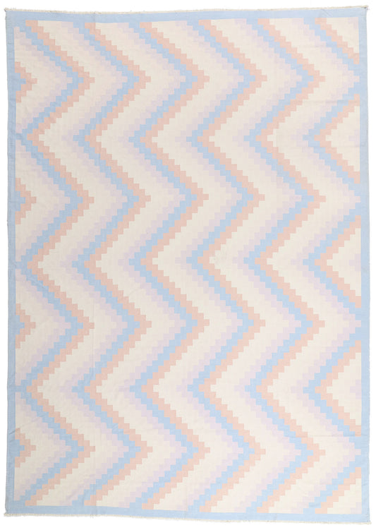 10 x 14 - Multicolor Vintage Dhurrie Rug - 79602