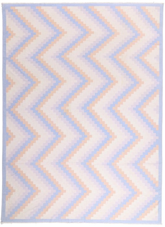 10 x 14 - Multicolor Vintage Dhurrie Rug - 79604