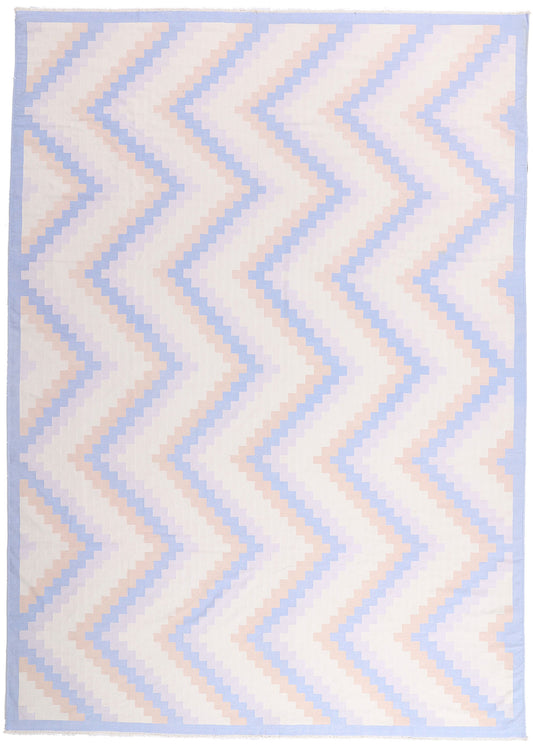 10 x 14 - Multicolor Vintage Dhurrie Rug - 79606