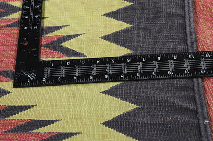 10 x 13 - Red Vintage Dhurrie Rug - 79608