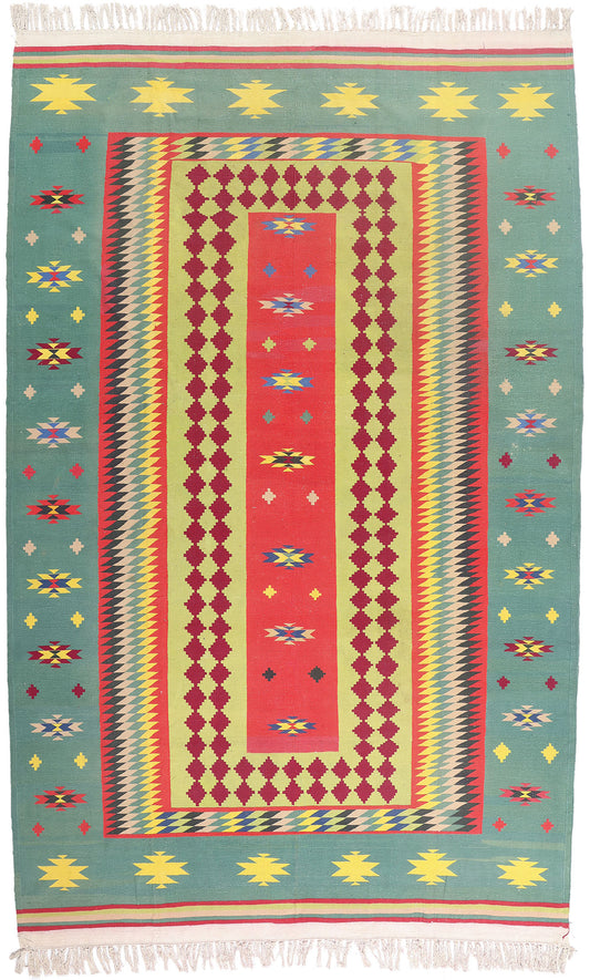 10 x 16 - Multicolor Vintage Dhurrie Rug - 79609