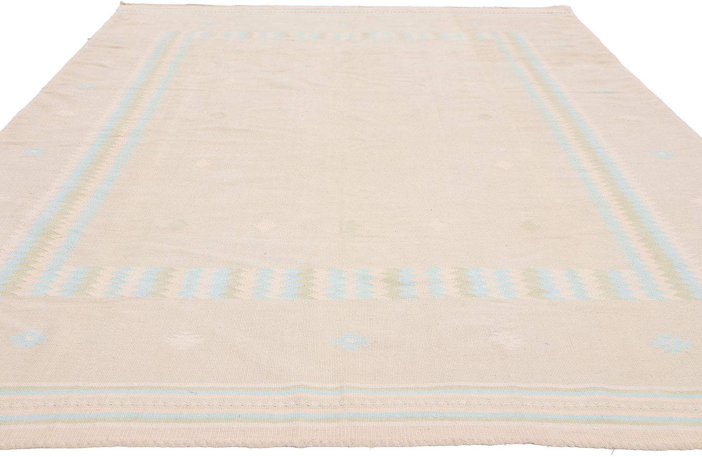 6 x 9 - Beige Vintage Dhurrie Rug - 79612