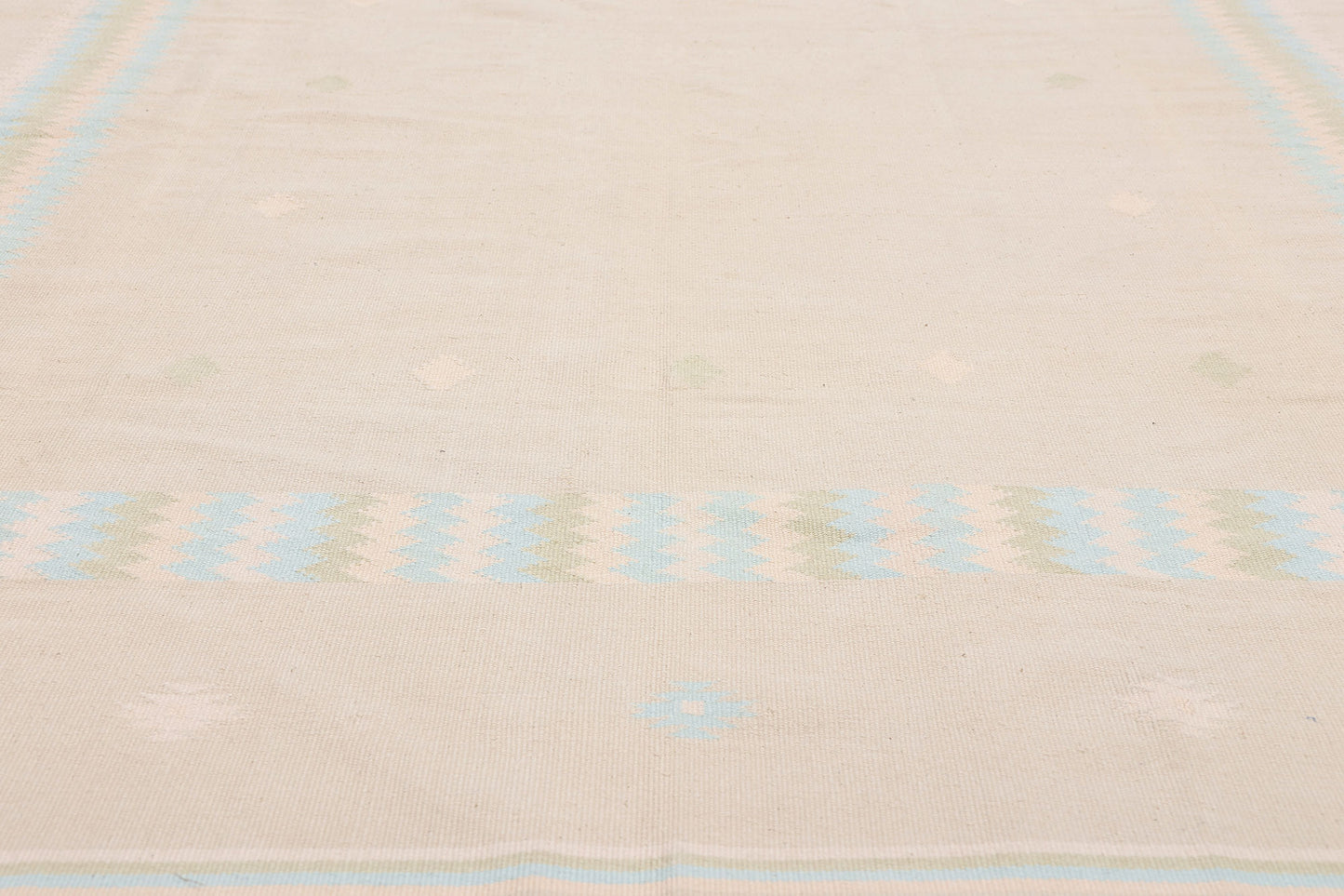 6 x 9 - Beige Vintage Dhurrie Rug - 79612