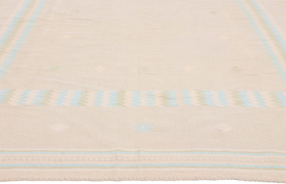 6 x 9 - Beige Vintage Dhurrie Rug - 79612