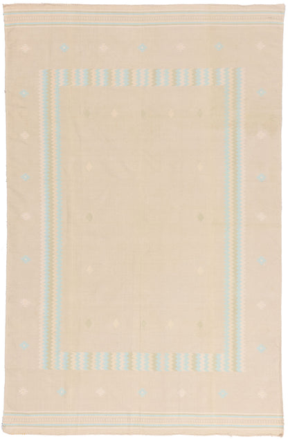 6 x 9 - Beige Vintage Dhurrie Rug - 79612
