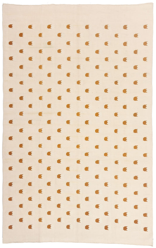 6 x 9 - Beige Vintage Dhurrie Rug - 79615