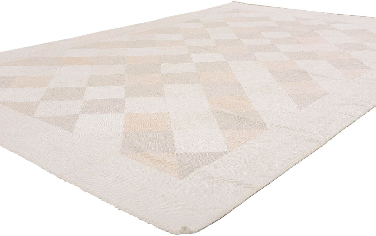 6 x 9 - Beige Vintage Dhurrie Rug - 79617