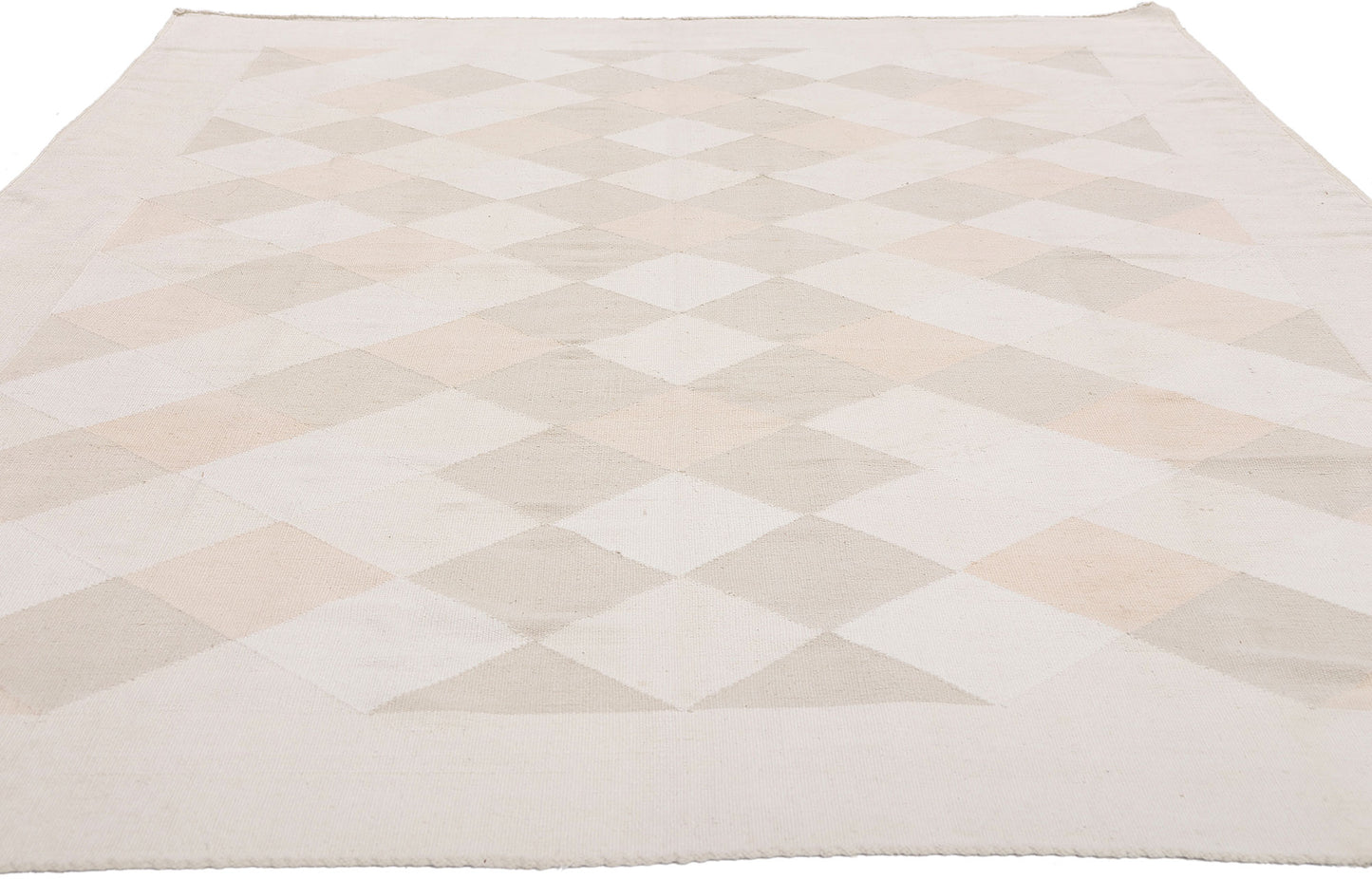 6 x 9 - Beige Vintage Dhurrie Rug - 79617