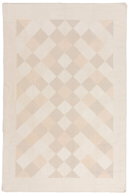 6 x 9 - Beige Vintage Dhurrie Rug - 79617
