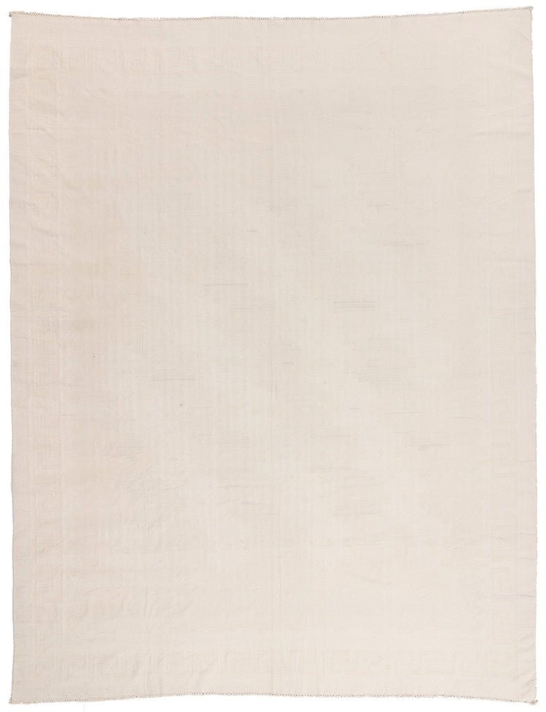 9 x 11 - White Vintage Dhurrie Rug - 79618