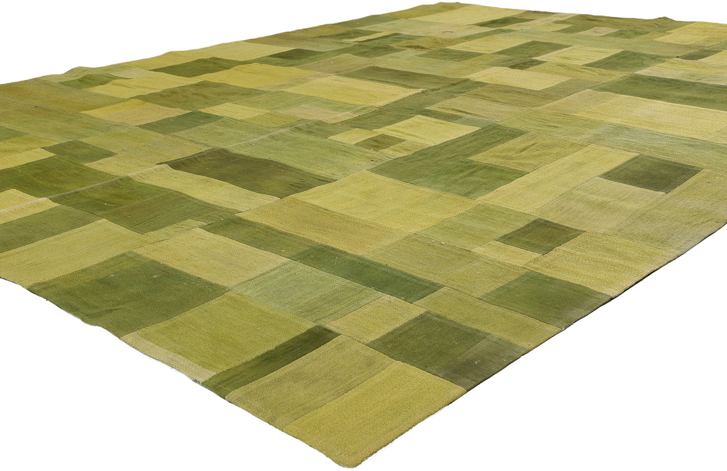 7 x 10 - Green Vintage Turkish Patchwork Rug - 79635