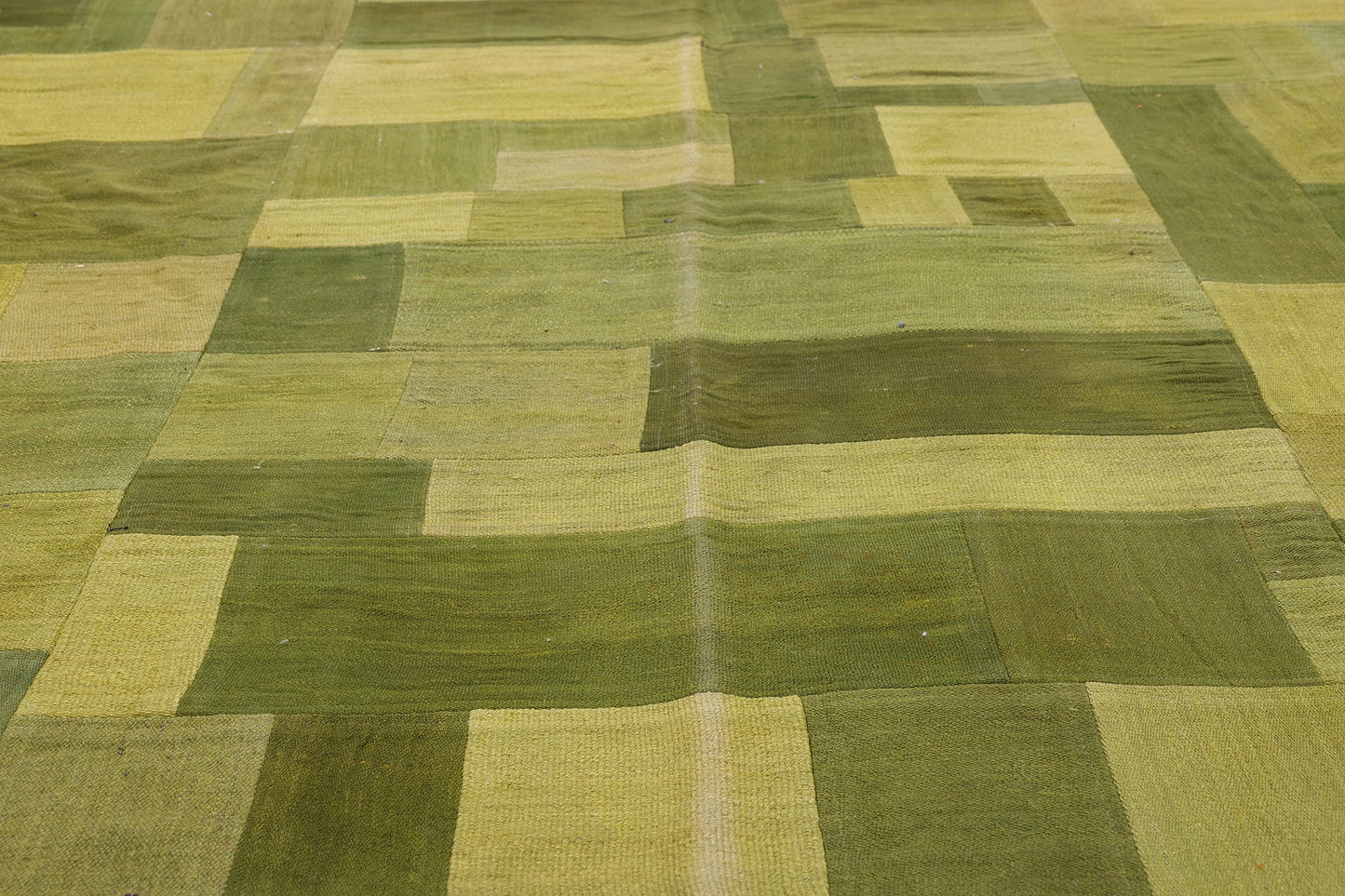 7 x 10 - Green Vintage Turkish Patchwork Rug - 79635