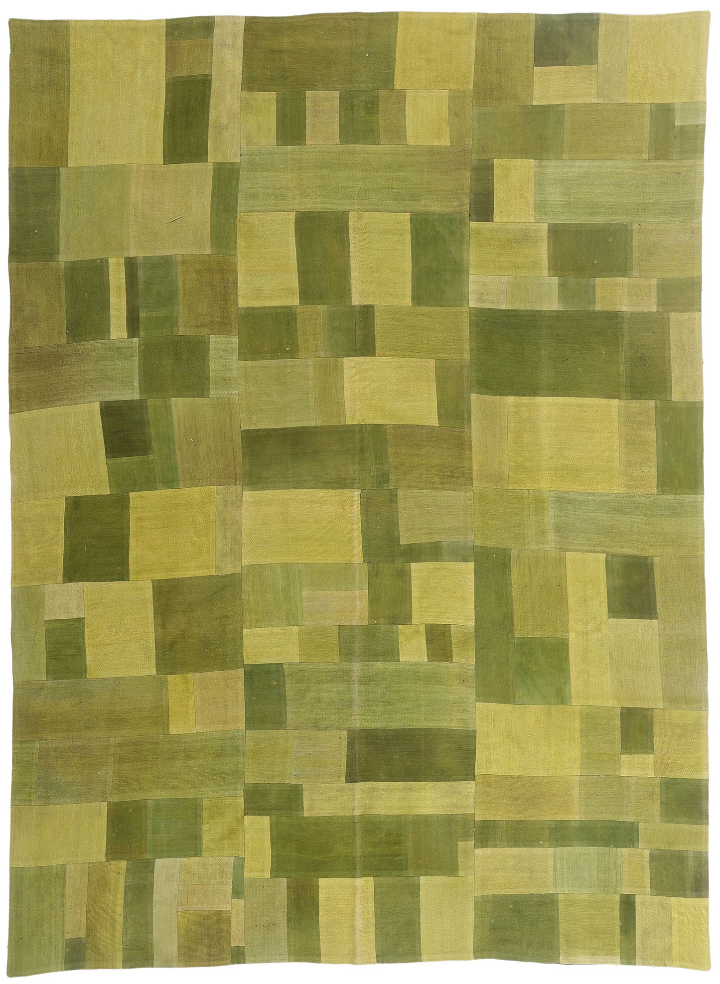 7 x 10 - Green Vintage Turkish Patchwork Rug - 79635