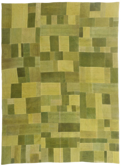 7 x 10 - Green Vintage Turkish Patchwork Rug - 79635
