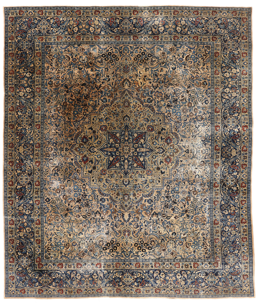 13 x 15 - Taupe Antique Persian Mashhad Rug - 79640
