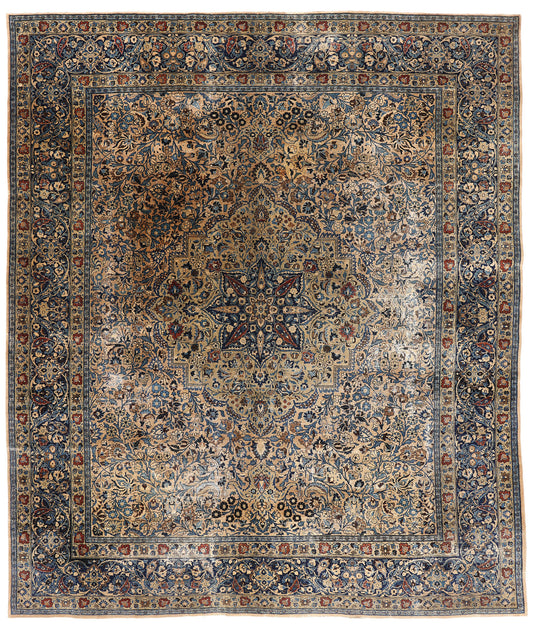 13 x 15 - Taupe Antique Persian Mashhad Rug - 79640