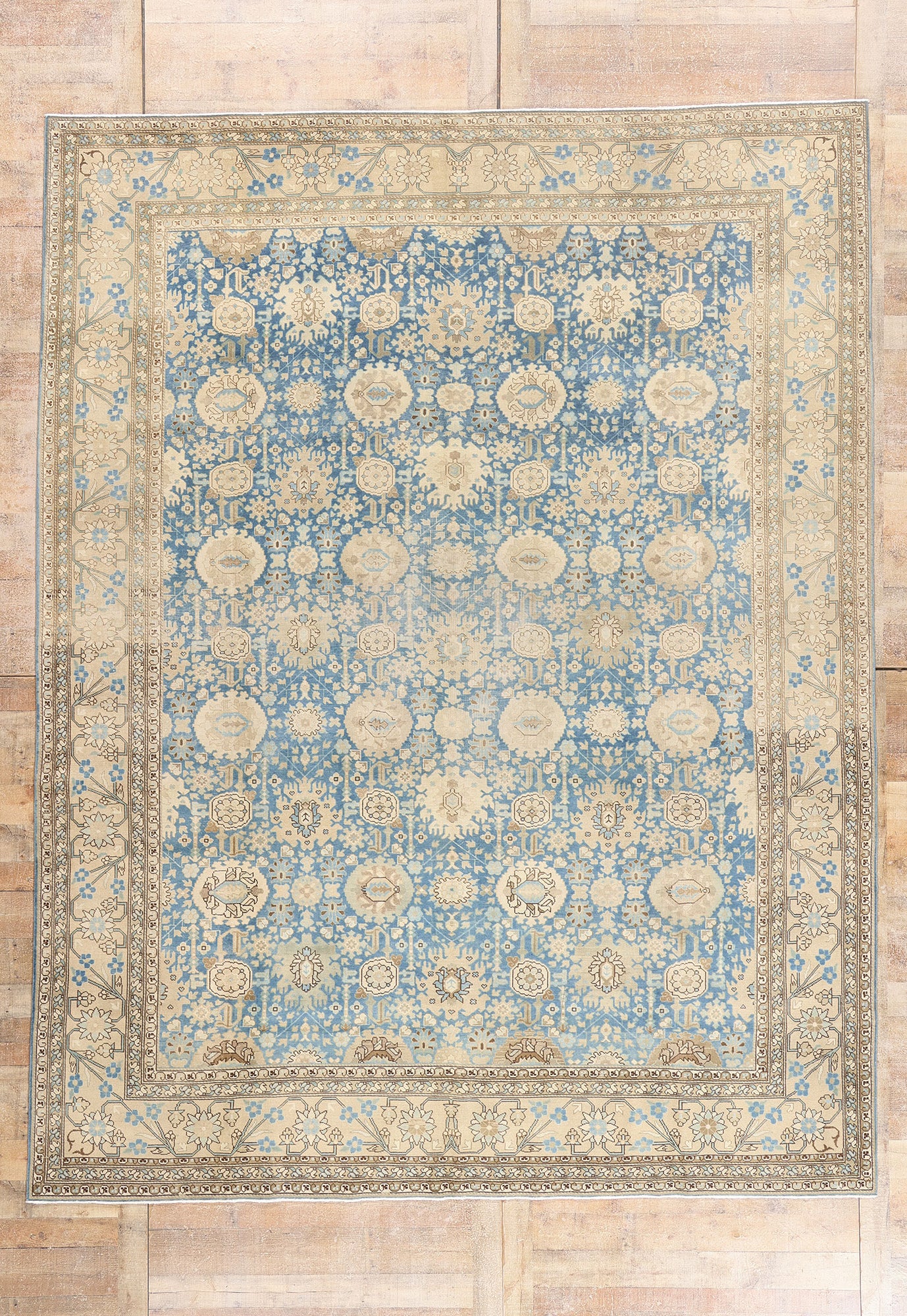 9 x 12 - Blue Antique Persian Tabriz Rug - 79644
