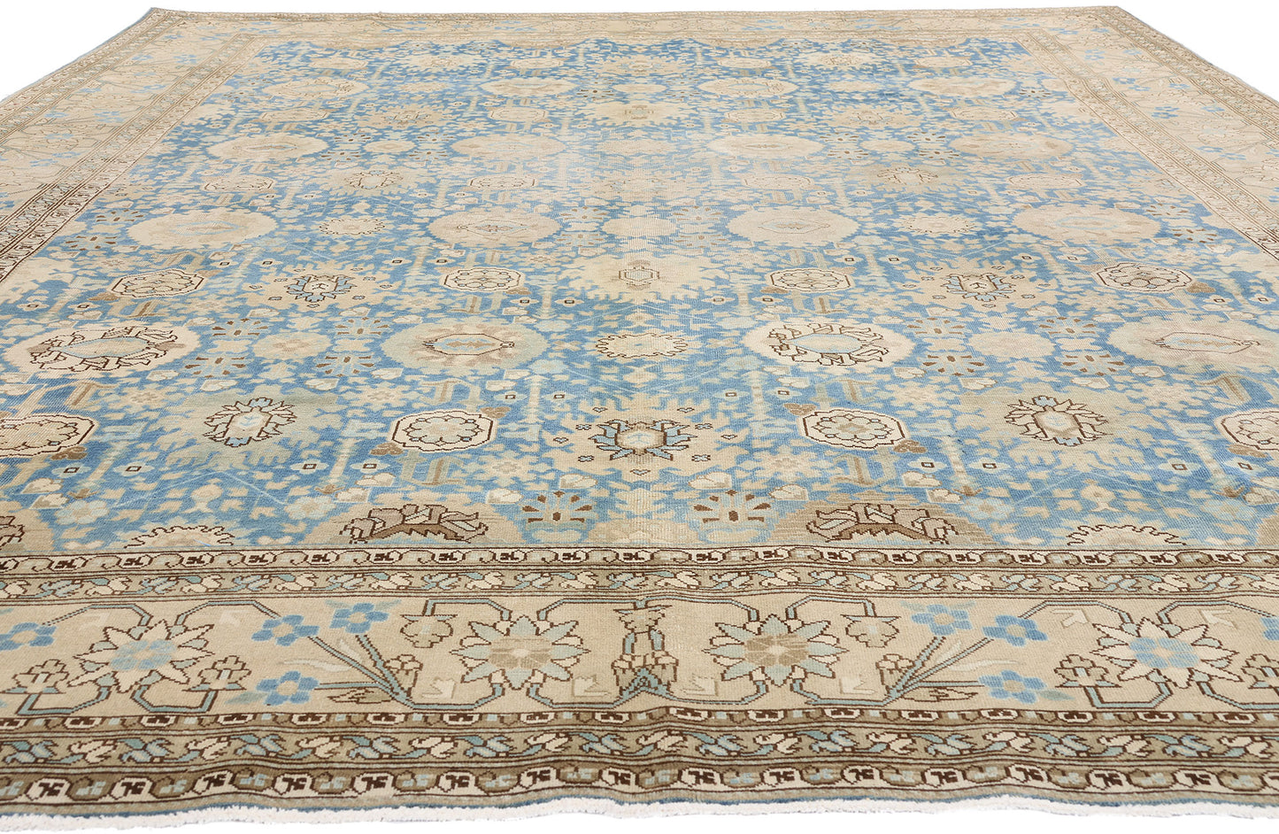 9 x 12 - Blue Antique Persian Tabriz Rug - 79644