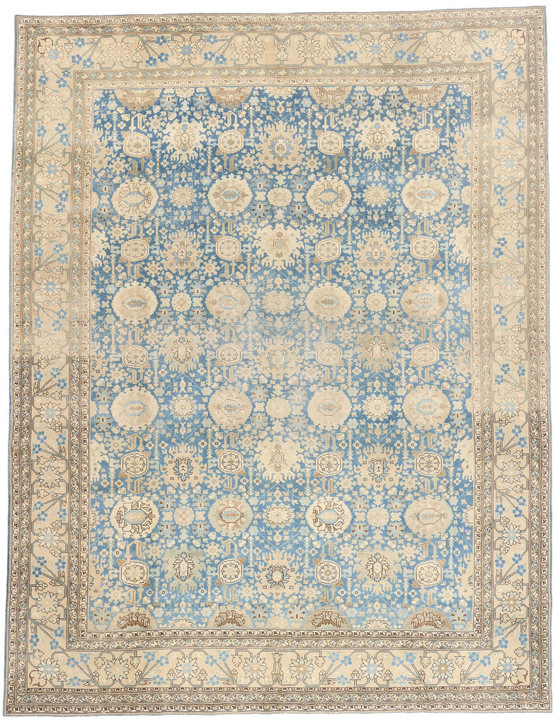 9 x 12 - Blue Antique Persian Tabriz Rug - 79644