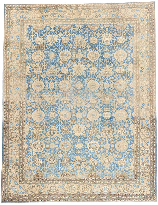 9 x 12 - Blue Antique Persian Tabriz Rug - 79644