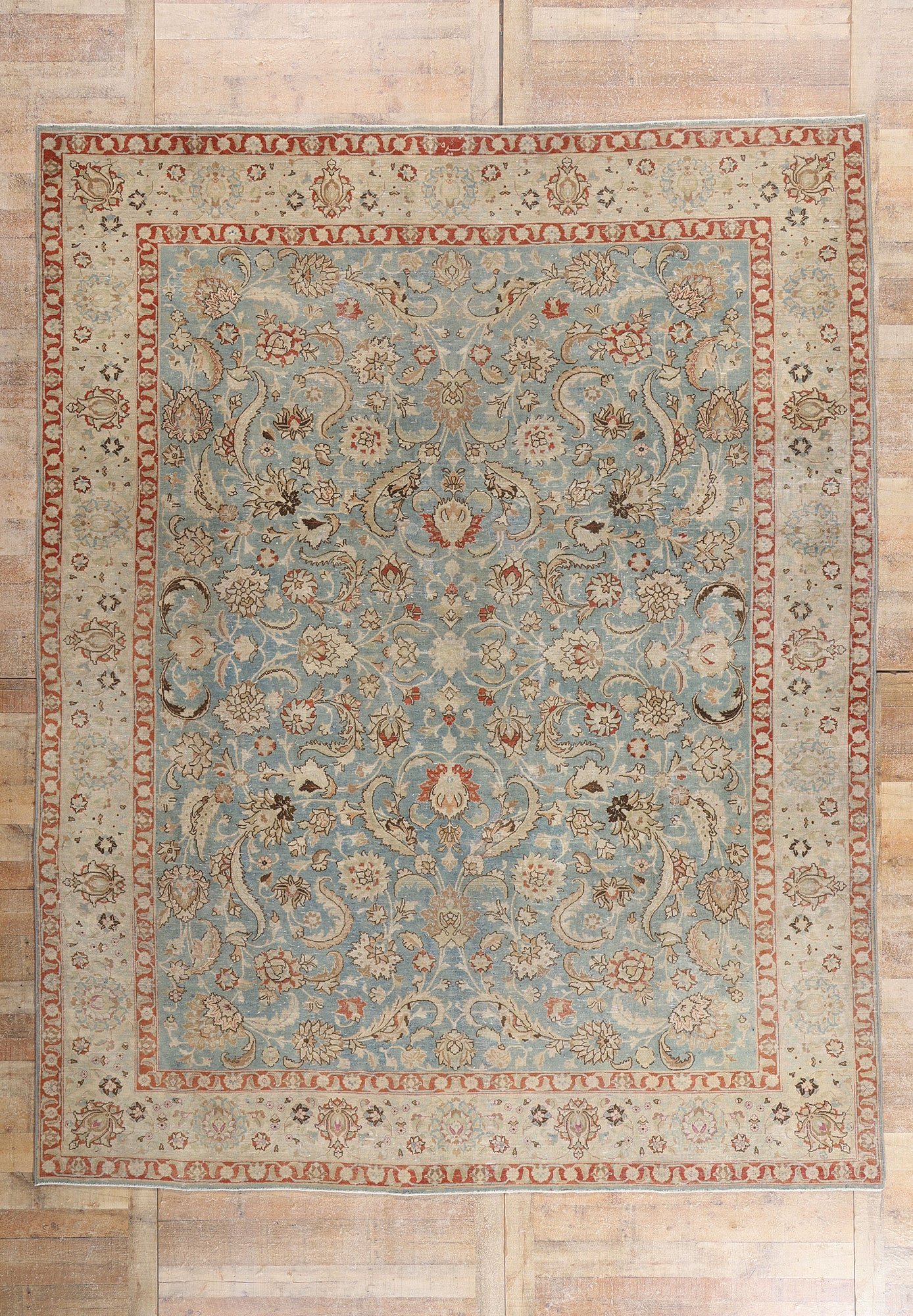 10 x 12 - Blue Antique Persian Mashhad Rug - 79645