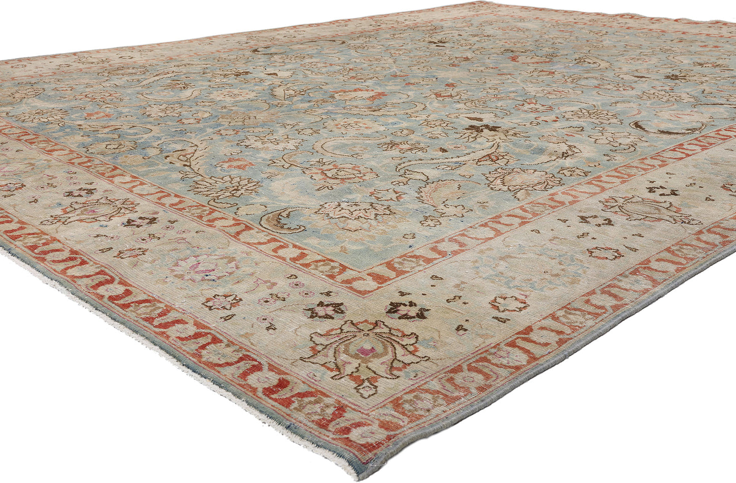 10 x 12 - Blue Antique Persian Mashhad Rug - 79645