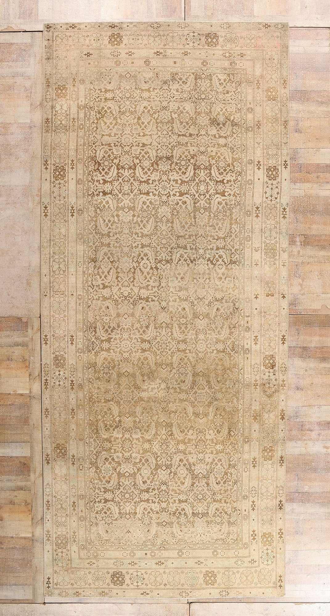 7 x 16 - Brown Antique Persian Mahal Rug - 79646
